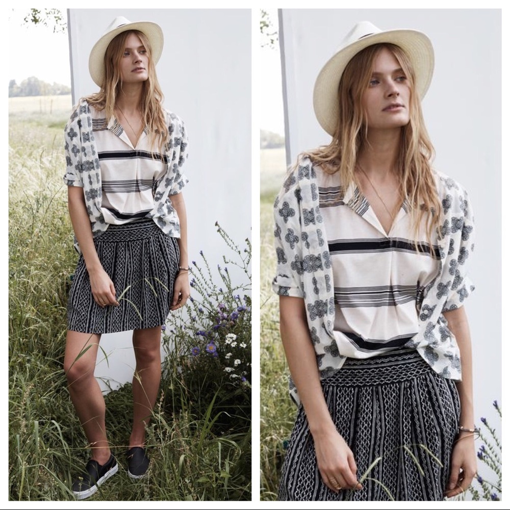 Madewell Luster Cotton Split Neck Tee